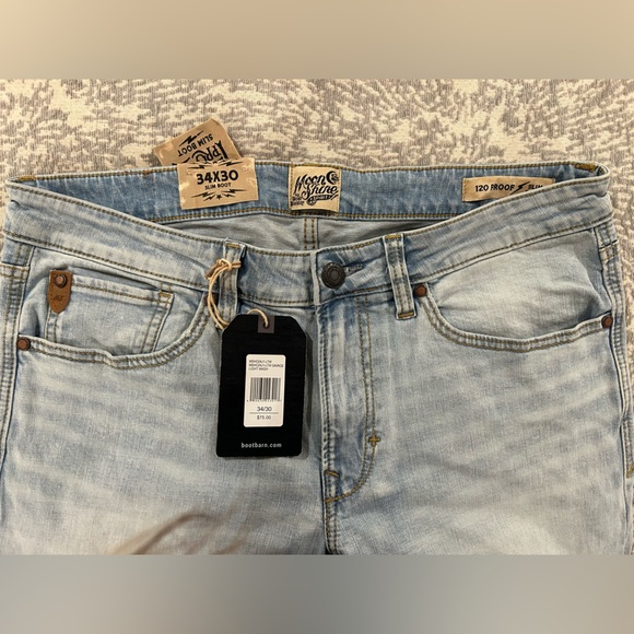 Men's Light Blue Bootcut Jeans Moon Shine Spirit From Boot Barn - Picture 7 of 12